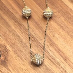 J.Crew | Pave Ball Station Necklace | 37” Adjustable